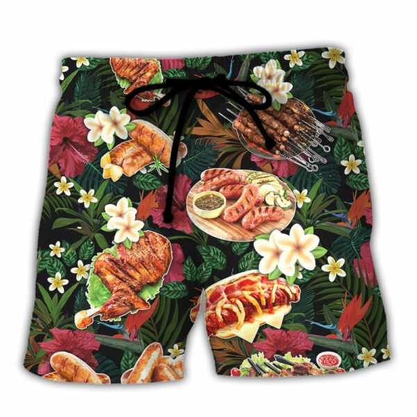 Barbecue Funny I Want A Hot Body But I Also Want BBQ - Beach Short - Owl Ohh