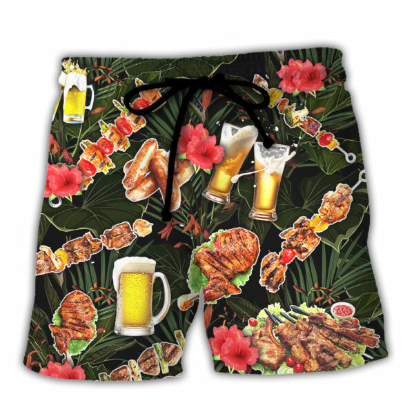 Barbecue Funny BBQ Stand Back Grandpa Is Grilling - Beach Short - Owl Ohh