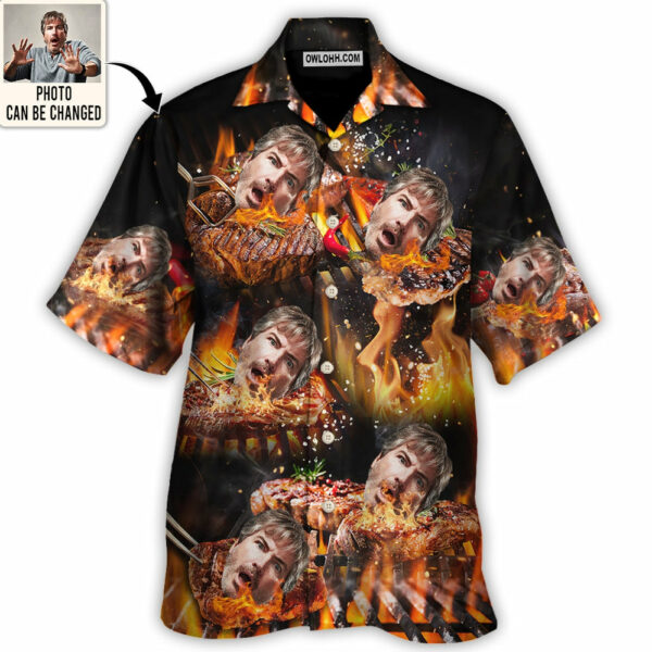 BBQ Grill Funny Style Custom Photo - Hawaiian Shirt - Personalized Photo Gifts