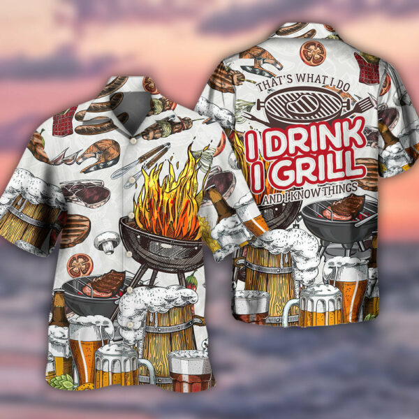 BBQ Grill And Drink Beer - Hawaiian Shirt  - Owl Ohh - Image 3