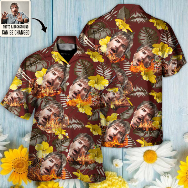 BBQ You Want Tropical Style Custom Photo - Hawaiian Shirt - Personalized Photo Gifts - Image 5