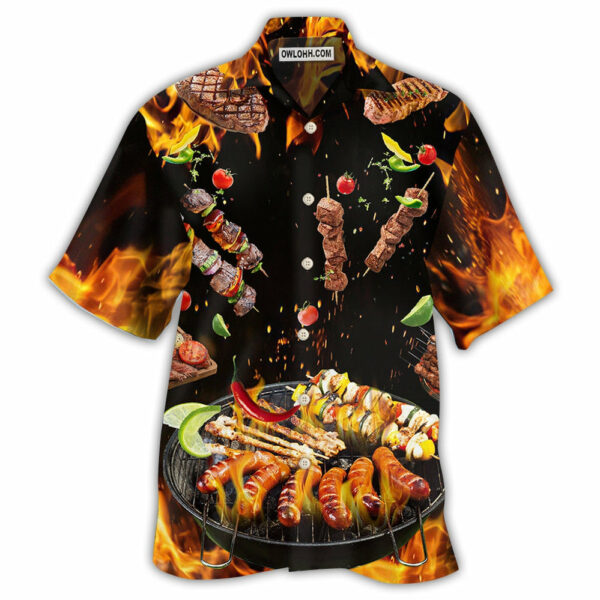 BBQ Hot Fire - Hawaiian Shirt  - Owl Ohh