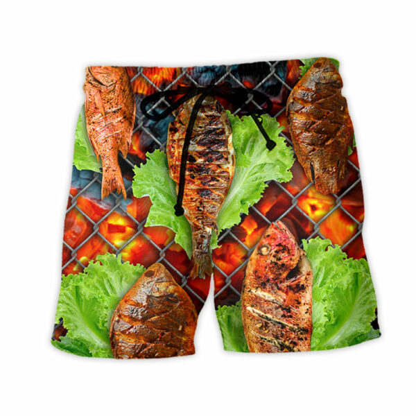 Grilled fish BBQ Style - Beach Short  - Owl Ohh