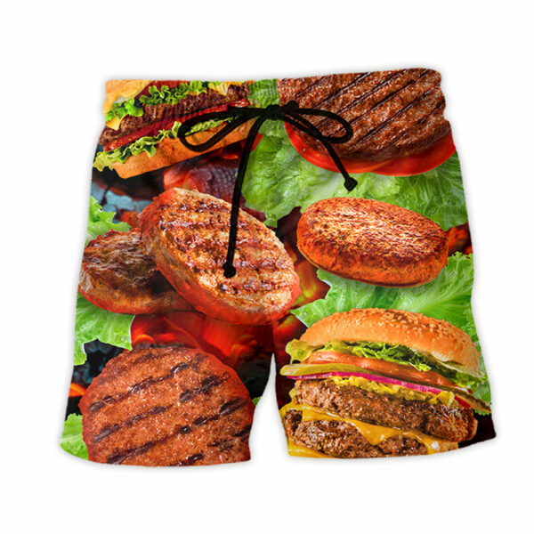 BBQ Hamburger Patties BBQ Style - Beach Short  - Owl Ohh