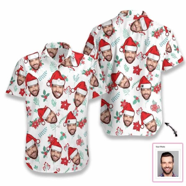 Beach Shirt Check Out This Awesome Personalized Christmas Pattern Hawaiian Shirts Funny Custom Face - Free Design 9to5vibe