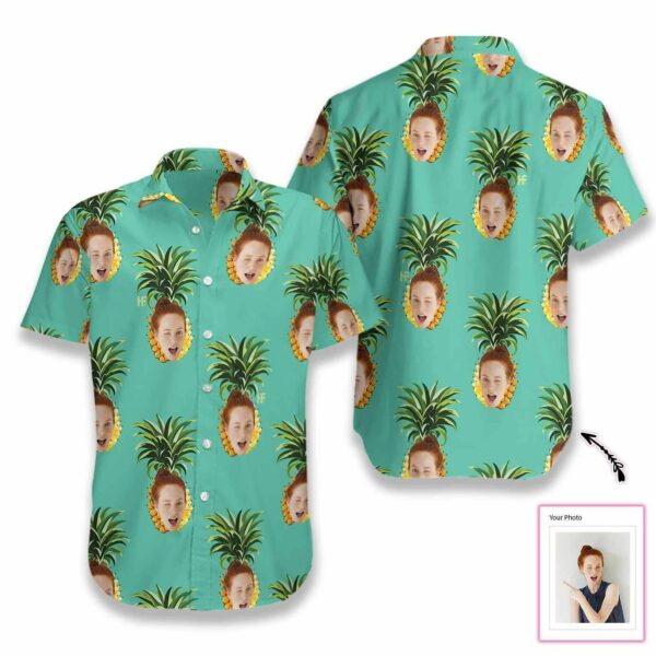 Beach Shirt Get Now Personalized Pineapple Hawaiian Shirts Custom Face  - Free Design 9to5vibe