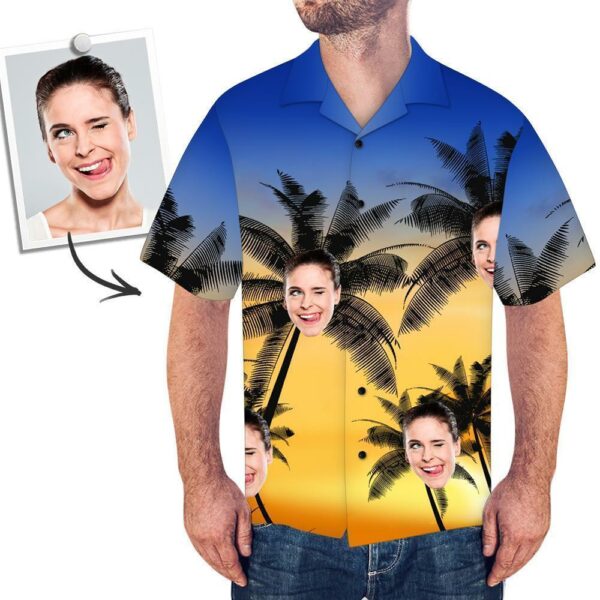 Custom Face All Over Print Hawaiian Shirt Coconut Trees - Free Design 9to5vibe