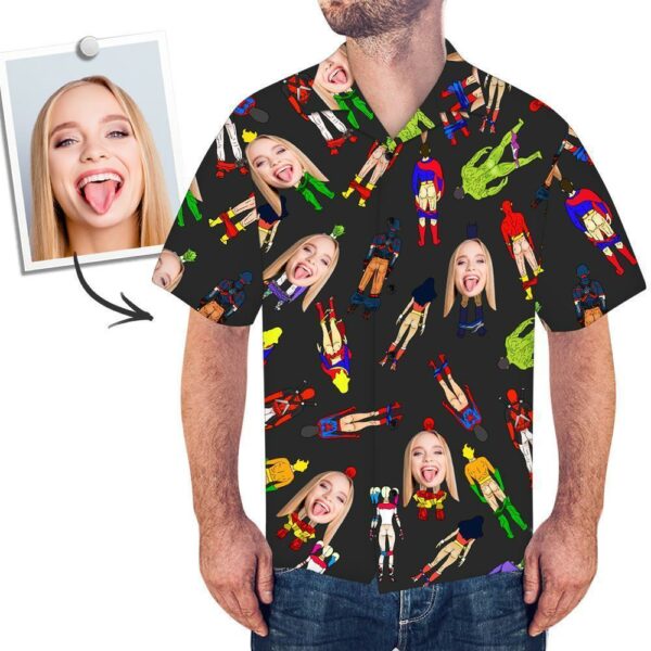 Custom Face All Over Print Hawaiian Shirt Superhero Character - Free Design 9to5vibe