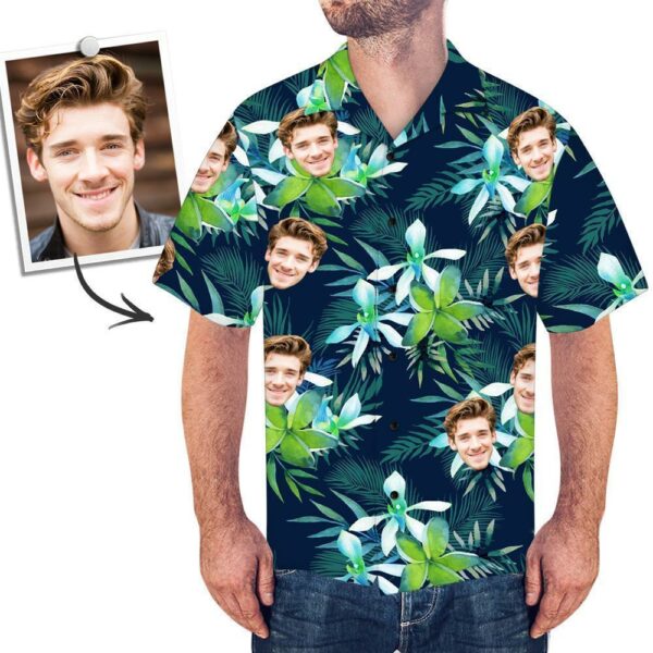 Custom Face All Over Print Tropical Style Hawaiian Shirt  - Free Design 9to5vibe