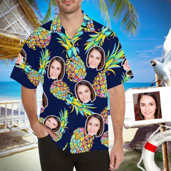 Custom Face Blue Pineapple Hawaiian Shirt  - Free Design 9to5vibe