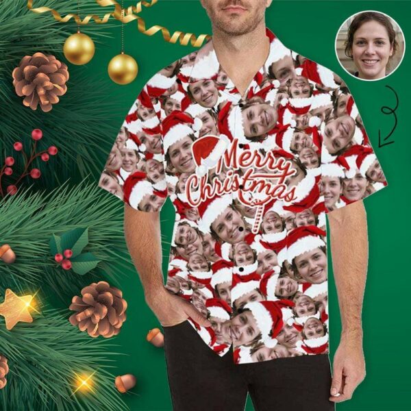 Custom Face Christmas For You Men's All Over Print Hawaiian Shirt  - Free Design 9to5vibe