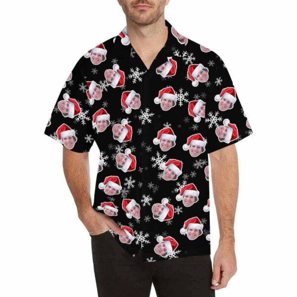 Custom Face Christmas Hats Men's Hawaiian Shirt - Free Design 9to5vibe