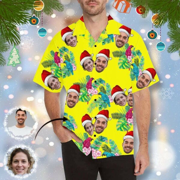 Custom Face Christmas Lover Men's All Over Print Hawaiian Shirt  - Free Design 9to5vibe