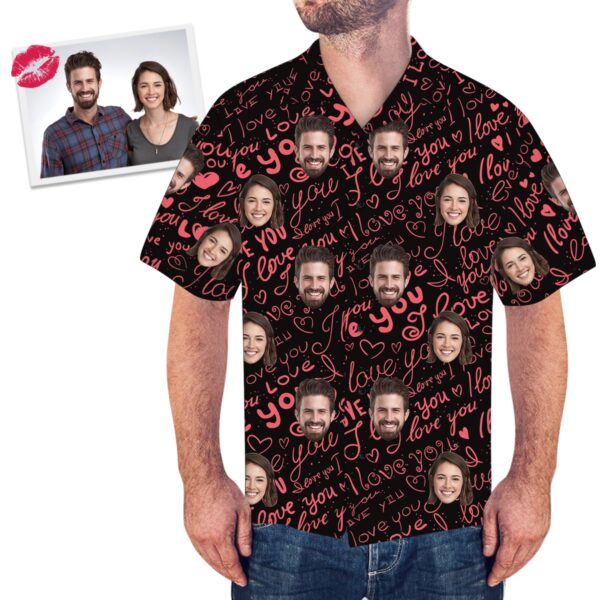 Custom Face Couple Hawaiian Shirt Expression Of Love - Free Design 9to5vibe