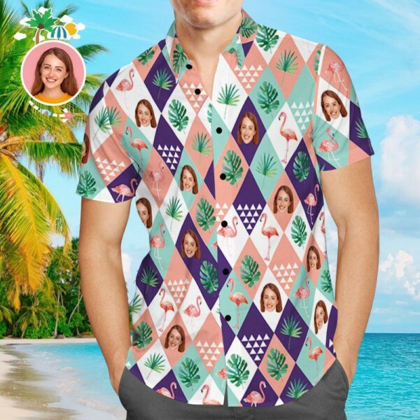 Custom Face Hawaiian Shirt Tree and Flamingo Aloha Beach Shirt - Free Design 9to5vibe