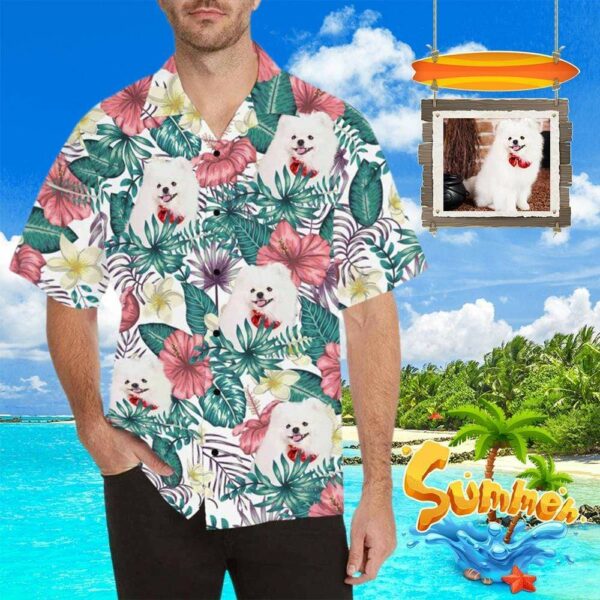 Custom Face Puppy Love Men's All Over Print Hawaiian Shirt - Free Design 9to5vibe