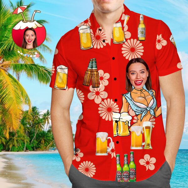 Custom Face Shirt Hawaiian Shirt Funny Girlfriend Face Shirt | Unique Beach Shirt - Free Design 9to5vibe