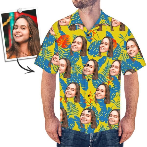 Custom Face Shirt Men S All Over Print Hawaiian Shirt Sunglasses And Tree  - Free Design 9to5vibe