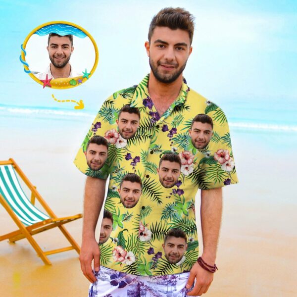 Custom Face Shirt Men's Hawaiian Shirt  - Free Design 9to5vibe