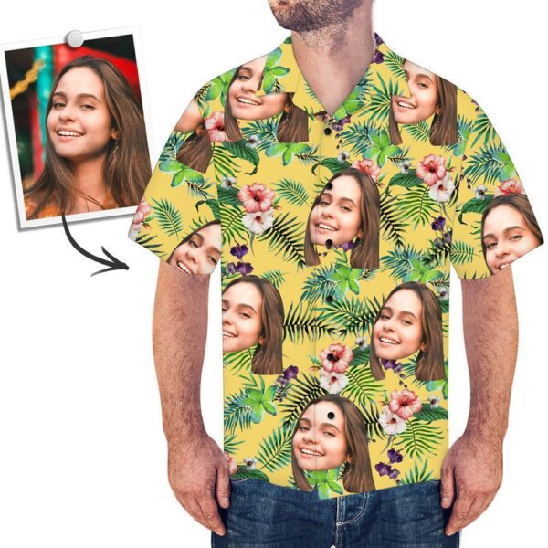 Custom Face Shirt Men's Hawaiian Shirt - Free Design 9to5vibe