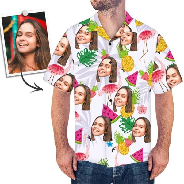 Custom Face Shirt Men's Hawaiian Shirt Pineapple And Watermelon  - Free Design 9to5vibe