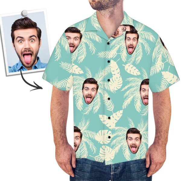 Custom Face Shirt Men's Hawaiian Shirt Simple Color Matching - Free Design 9to5vibe