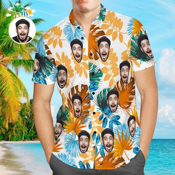 Custom Face Shirt Personalized Photo Men's Hawaiian Shirt - Free Design 9to5vibe