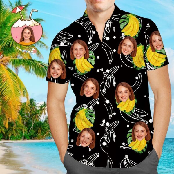 Custom Face Shirt Personalized Photo Men's Hawaiian Shirt Banana - Free Design 9to5vibe