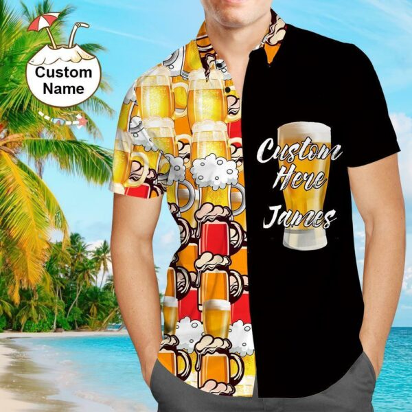 Custom Face Shirt Personalized Photo Men's Hawaiian Shirt Beer - Free Design 9to5vibe