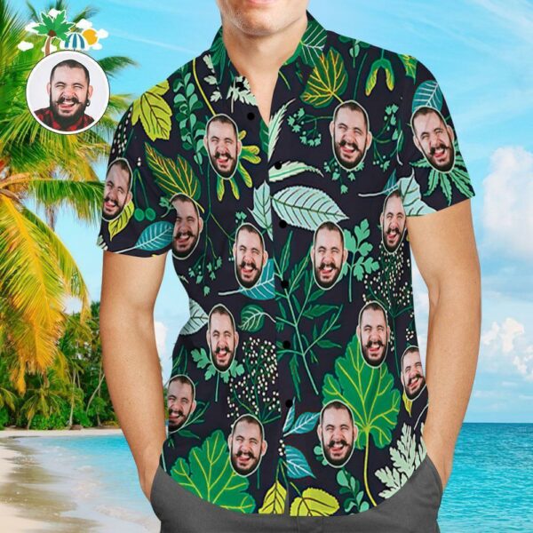 Custom Face Shirt Personalized Photo Men's Hawaiian Shirt Cool Handsome  - Free Design 9to5vibe