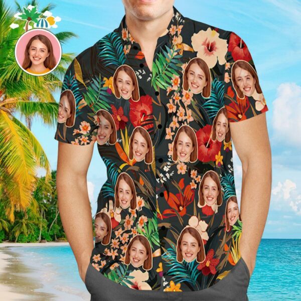 Custom Face Shirt Personalized Photo Men's Hawaiian Shirt Gift  - Free Design 9to5vibe