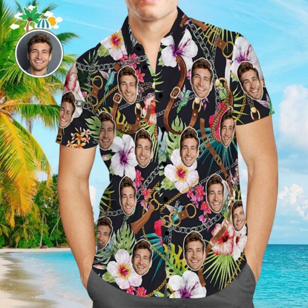 Custom Face Shirt Personalized Photo Men's Hawaiian Shirt Street style  - Free Design 9to5vibe