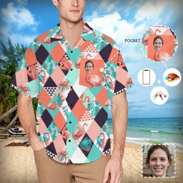 Custom Face Summer Time Men's All Over Print Hawaiian Shirt With Chest Pocket - Free Design 9to5vibe