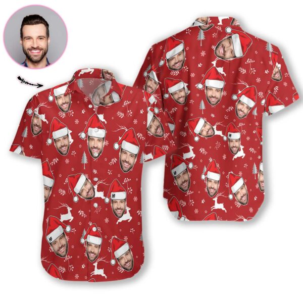 Funny Custom Face Christmas 03 EZ03 2710 Custom Hawaiian Shirt  - Free Design 9to5vibe