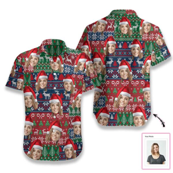 Funny Custom Face Christmas Custom Hawaiian Shirt - Free Design 9to5vibe