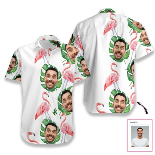 Funny Custom Face Flamingo  Custom Hawaiian Shirt  - Free Design 9to5vibe