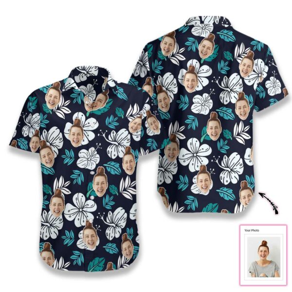 Funny Custom Face Floral Pattern seamless  Custom Hawaiian Shirt  - Free Design 9to5vibe