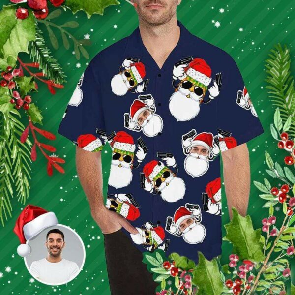 Funny Custom Face Santa Claus Unisex Hawaiian Shirts - Free Design 9to5vibe