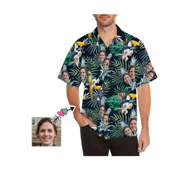 Funny Custom Face Tropical Parrot Unisex Hawaiian Shirts - Free Design 9to5vibe