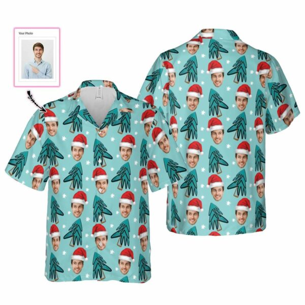 Personalized Custom Face Christmas Tree Hawaiian Shirts - Free Design 9to5vibe