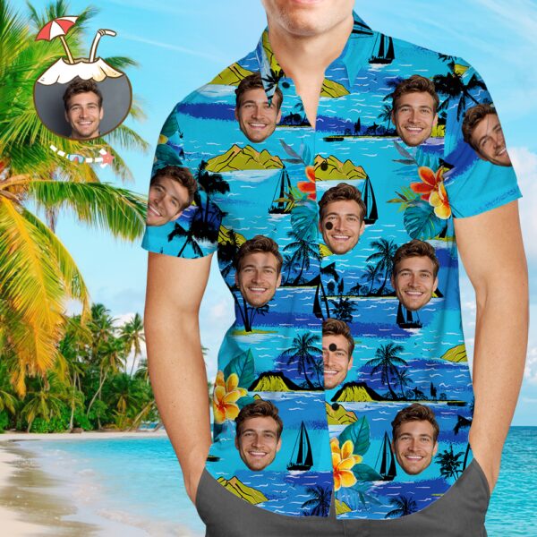 Vice City Custom Face Hawaiian Shirt Men's Gang Style  -  Unique Beach Shirt  - Free Design 9to5vibe